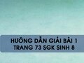 Bài 1 trang 73 sgk Sinh 8