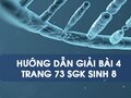 Bài 4 trang 73 sgk Sinh 8
