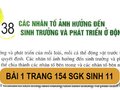 Bài 1 trang 154 SGK Sinh 11
