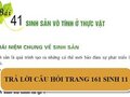 Câu hỏi trang 161 SGK Sinh học 11