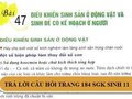 Câu hỏi trang 184 SGK Sinh học 11