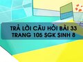 Câu hỏi bài 33 trang 106 sgk Sinh 8