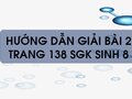 Bài 3 trang 138 sgk Sinh 8