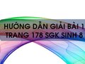 Bài 1 trang 178 sgk Sinh 8