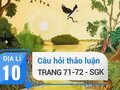 Câu hỏi thảo luận trang 71, 72 SGK Địa lí 10