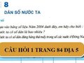 Câu 1 trang 84 Địa Lí 5