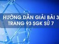 Bài 3 trang 93 SGK Sử 7