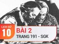 Bài 2 trang 191 SGK Lịch sử 10
