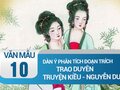 Dàn ý phân tích đoạn trích Trao duyên trong Truyện Kiều - Nguyễn Du