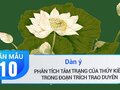 Dàn ý phân tích tâm trạng của Thúy Kiều trong đoạn trích Trao duyên
