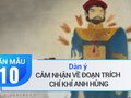 Dàn ý cảm nhận về đoạn trích Chí khí anh hùng