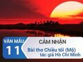 Cảm nhận về bài thơ Chiều tối - Hồ Chí Minh