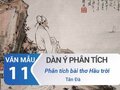 Lập dàn ý phân tích bài thơ Hầu trời - Tản Đà