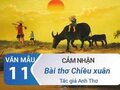 Nêu cảm nhận của em về bài thơ Chiều xuân - Anh Thơ