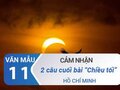 Cảm nhận về 2 câu cuối bài Chiều tối - Hồ Chí Minh