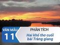 Phân tích hai khổ thơ cuối bài Tràng giang - Huy Cận