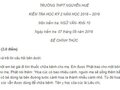 Đề thi học kì 2 môn Ngữ văn 2019 lớp 10 THPT Nguyễn Huệ - có đáp án