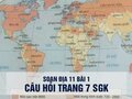 Câu hỏi thảo luận trang 7 SGK Địa lí 11