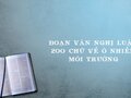 Đoạn văn 200 chữ về vấn đề ô nhiễm môi trường