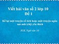 Viết bài văn số 2 lớp 10 đề 1