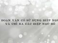 Đoạn văn có sử dụng điệp ngữ và chỉ ra các điệp ngữ đó
