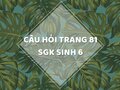 Câu hỏi thảo luận trang 81 SGK Sinh 6