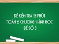 Đề kiểm tra 15 phút Toán 6 Chương 1 Hình học (Đường thẳng) - Đề số 3