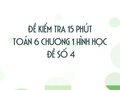 Đề kiểm tra 15 phút Toán 6 Chương 1 Hình học (Đường thẳng) - Đề số 4