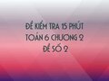 Đề kiểm tra 15 phút Toán lớp 6 chương 2 (Số nguyên) - Đề số 2