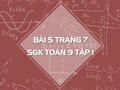 Bài 5 trang 7 SGK Toán 9 tập 1