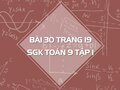 Bài 30 trang 19 SGK Toán 9 tập 1
