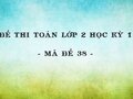 Đề thi Toán lớp 2 học kỳ 1 năm 2020 - Mã đề 38