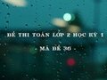 Đề thi Toán lớp 2 học kỳ 1 năm 2020 - Mã đề 36