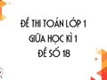 Đề thi giữa học kì 1 lớp 1 môn toán năm 2020 số 18