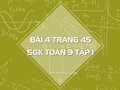 Bài 4 trang 45 SGK Toán 9 tập 1