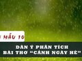 Dàn ý phân tích bài thơ Cảnh ngày hè - Nguyễn Trãi