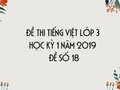 Đề thi học kì 1 môn Tiếng Việt lớp 3 năm 2020 - Đề số 18