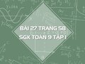 Bài 27 trang 58 SGK Toán 9 tập 1