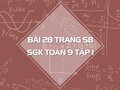 Bài 28 trang 58 SGK Toán 9 tập 1