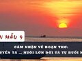 Cảm nhận về đoạn thơ: Thuyền ta … Nuôi lớn đời ta tự buổi nào (Đoàn thuyền đánh cá - Huy Cận)
