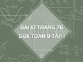 Bài 10 trang 76 SGK Toán 9 tập 1