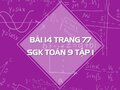 Bài 14 trang 77 SGK Toán 9 tập 1