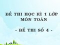 Đề thi Toán lớp 2 học kỳ 1 năm 2020 - Mã đề 04