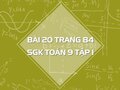 Bài 20 trang 84 SGK Toán 9 tập 1