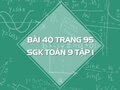 Bài 40 trang 95 SGK Toán 9 tập 1