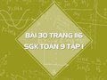 Bài 30 trang 116 SGK Toán 9 tập 1