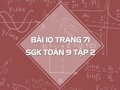 Bài 10 trang 71 SGK Toán 9 tập 2