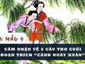 Cảm nhận về 6 câu thơ cuối đoạn trích Cảnh ngày xuân