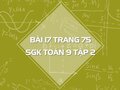 Bài 17 trang 75 SGK Toán 9 tập 2
