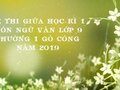 Đề thi giữa học kì 1 môn Ngữ Văn lớp 9  phường 1 Gò Công năm 2019
